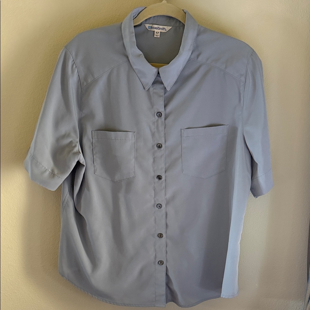 TravelSmith Women's Light Blue Blouse